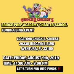 Chuck E. Cheese's back to school fundraiser!